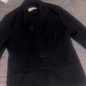 Alfred Dunner Black Blazer with Red Buttons